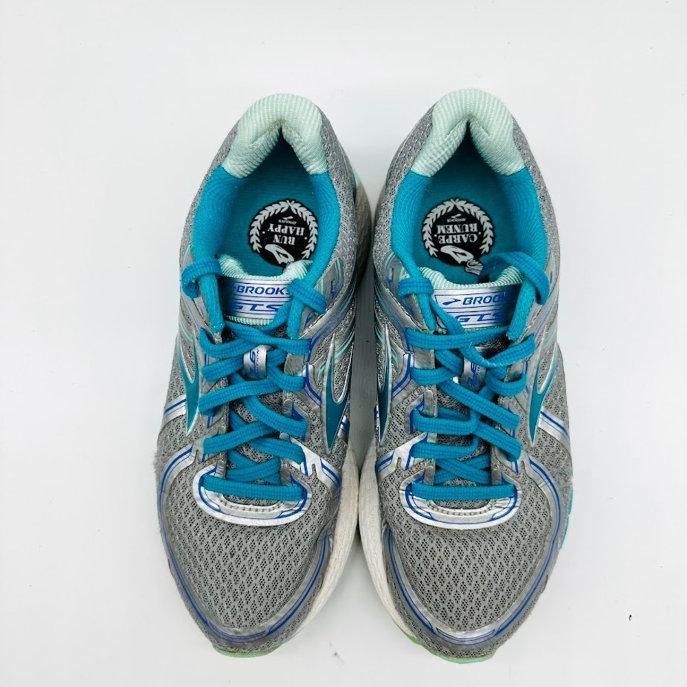 Brooks GTS Running Shoes Women US 6.5 Gray Blue Athletic Sneakers Comfort - Picture 2 of 15